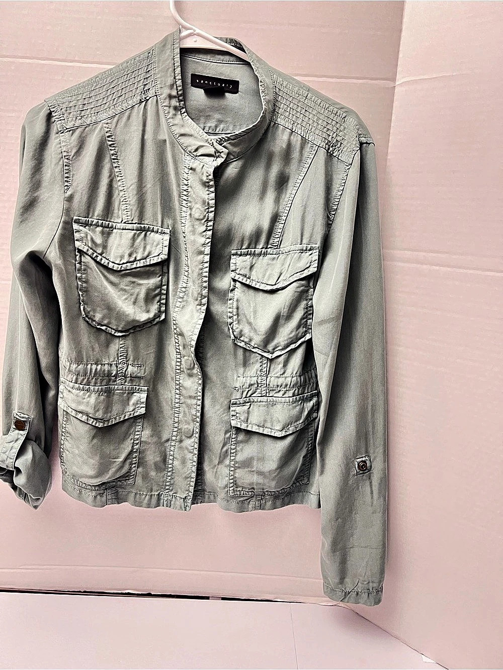 Sanctuary Utility Jacket in Green Size Medium